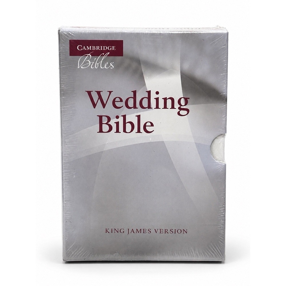 Cambridge Wedding Bible KJV White French Morocco Leather Silver Edges New Sealed